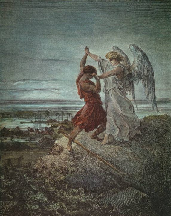 ,  - Jacob wrestling with the angel  1855 - ,     1855 -  